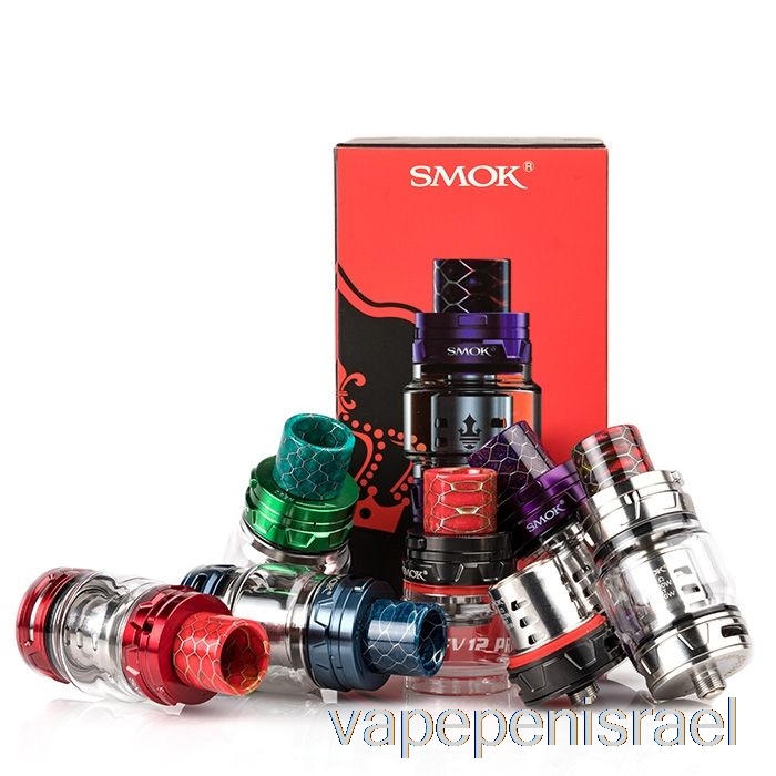 חד פעמי Vape Israel Smok Tfv12 Prince Sub-ohm מיכל שחור עם ספריי אדום